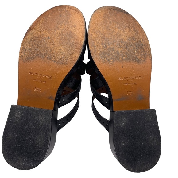 Clergerie Fantom Buckled Laser-Cut Leather Platform Sandals Black - Picture 7 of 8